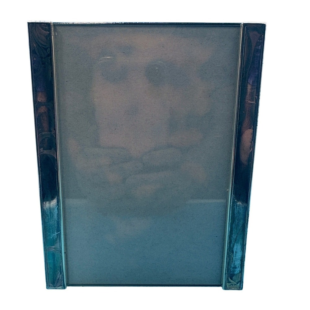 Vintage Y2K Silver Plated‎ 4x6 Picture Frame Wide Metal Border Minimalist Modern - Picture 2 of 10